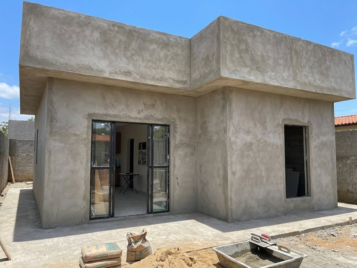 Obra de alvenaria realizada pela Litoral Norte Construtora